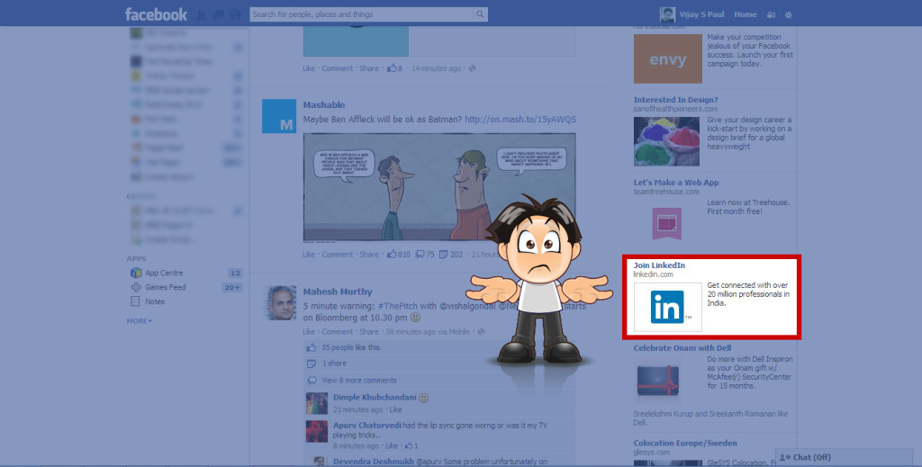 Linkedin ad in facebook