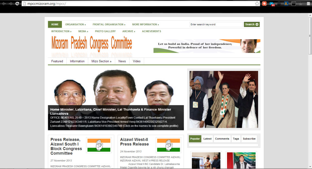 Mizoram Congress Website